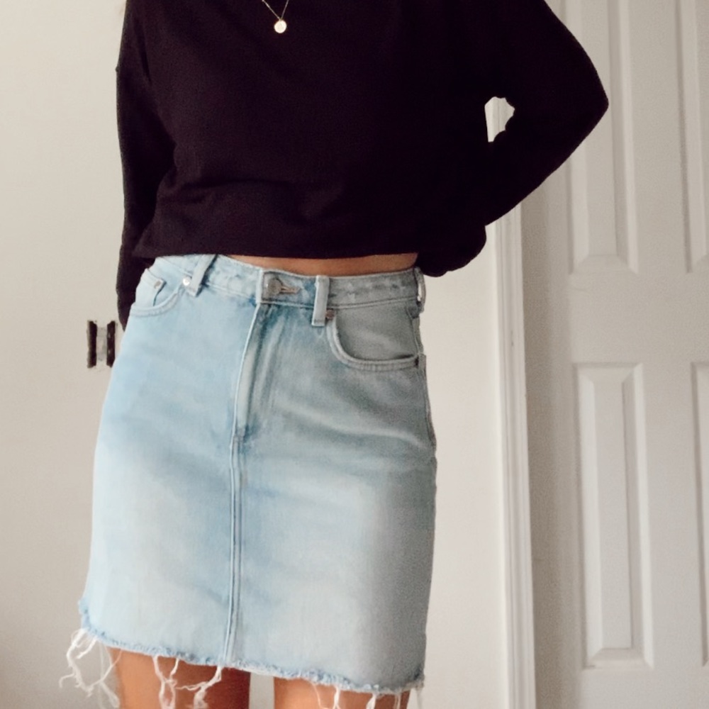 h&m denim pencil skirt